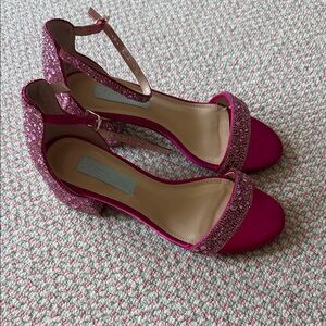 Betsey Johnson Fuchsia Glitter Heels
